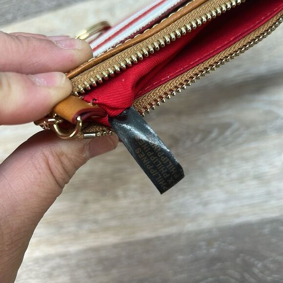 Dooney & Bourke Red and White Striped coin purse - Picture 8 of 10